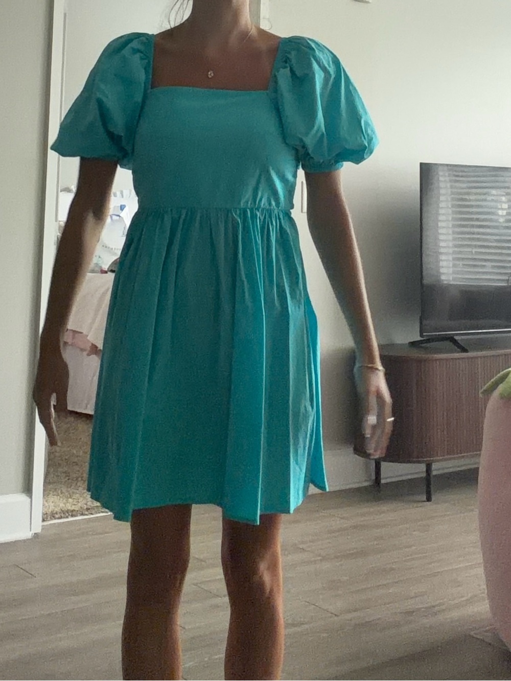 a new day Turquoise Smocked Top